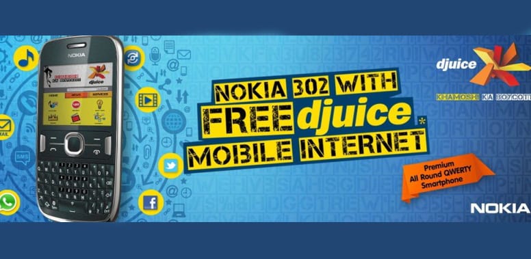 Djuice offers Free Mobile Internet with Nokia Asha 302 purchase