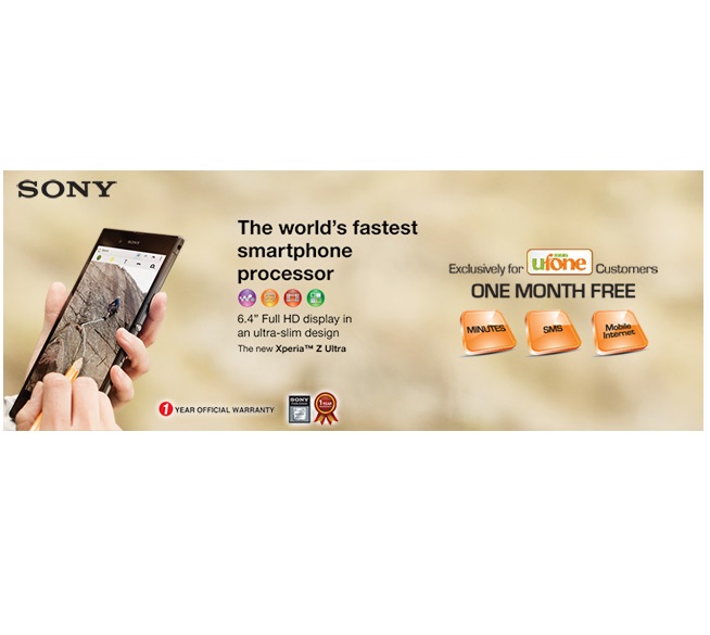Ufone brings Sony Xperia Z Ultra with 1 month FREE offer
