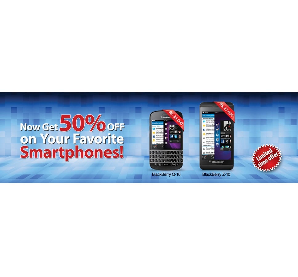 Warid gives 50% Discount on Blackberry Q10 and Z-10