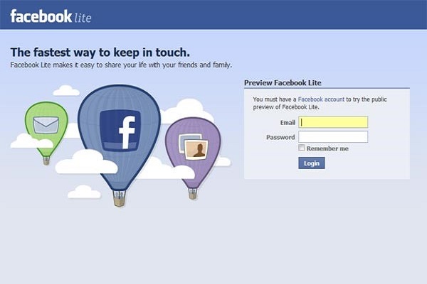 Chop the Fat with Facebook Lite For Android Only
