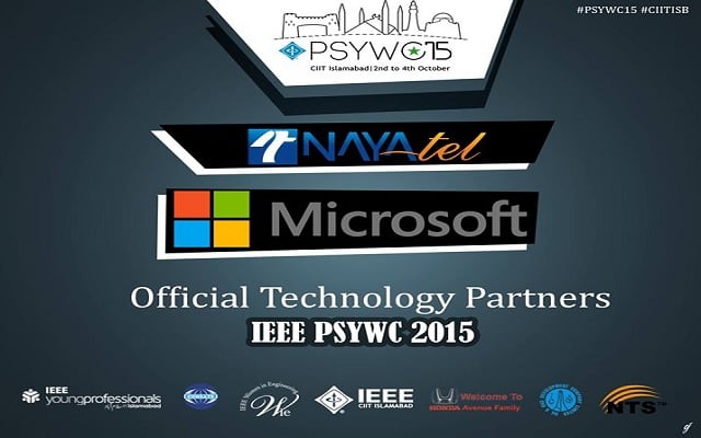 NayaTel and Microsoft Technology Partners of the IEEE PSYWC'15 at COMSATS Islamabad