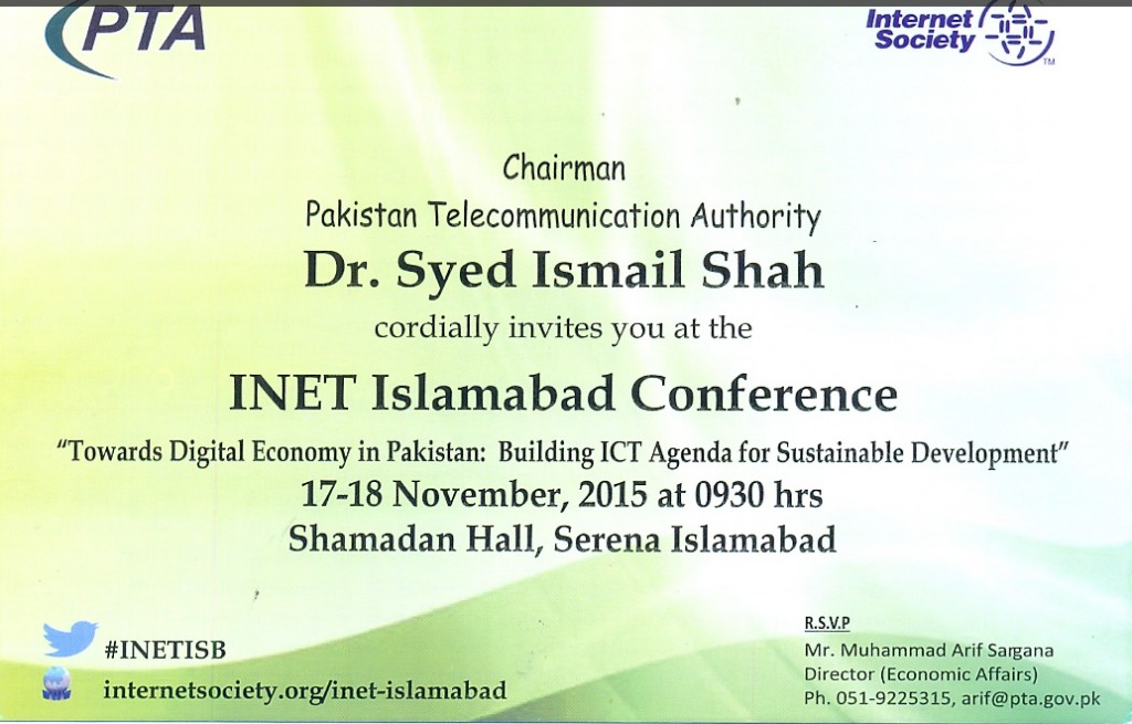 PTA to Host INET Islamabad Conference