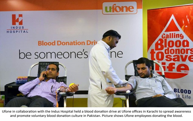 Ufone and Indus Hospital Collaborate for Blood Donation
