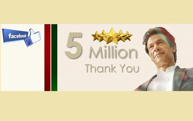 Imran Khan Crosses 5 Million Fans on Facebook