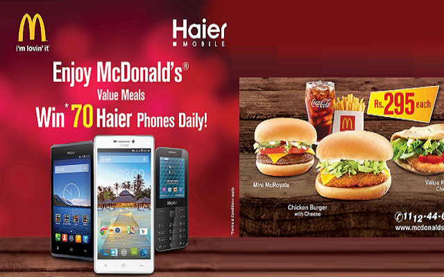 Win 70 Haier Mobile Phones Daily on Every Purchase of McDonald’s Value Meal