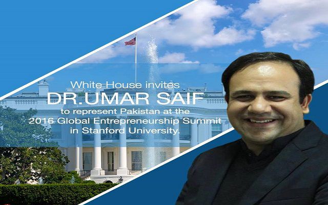 Dr.Umar Saif to Represent Pakistan at the 2016 Global Entrepreneurship Summit