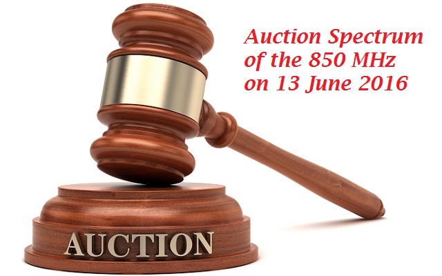 Auction Spectrum of the 850 MHz to be Held on 13 June 2016- PTA
