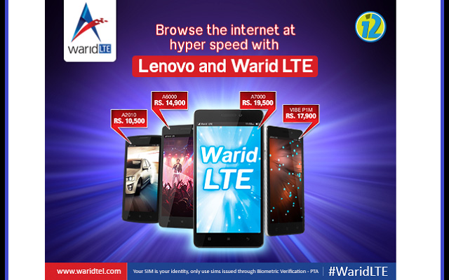 Warid LightningTez Internet & Lenovo LTE Handsets Gives you Ultimate Experience
