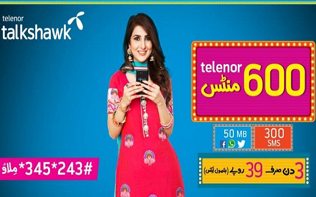 Telenor Talkshawk Introduces 3 Day Offer in Just Rs 39