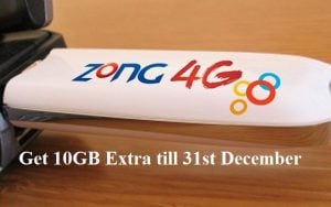 Get 10GB More Volume on Every Bundle of Zong MBB Device