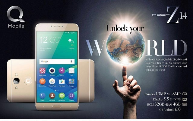 QMobile Launches Noir Z14 with 4GB RAM and 32GB ROM