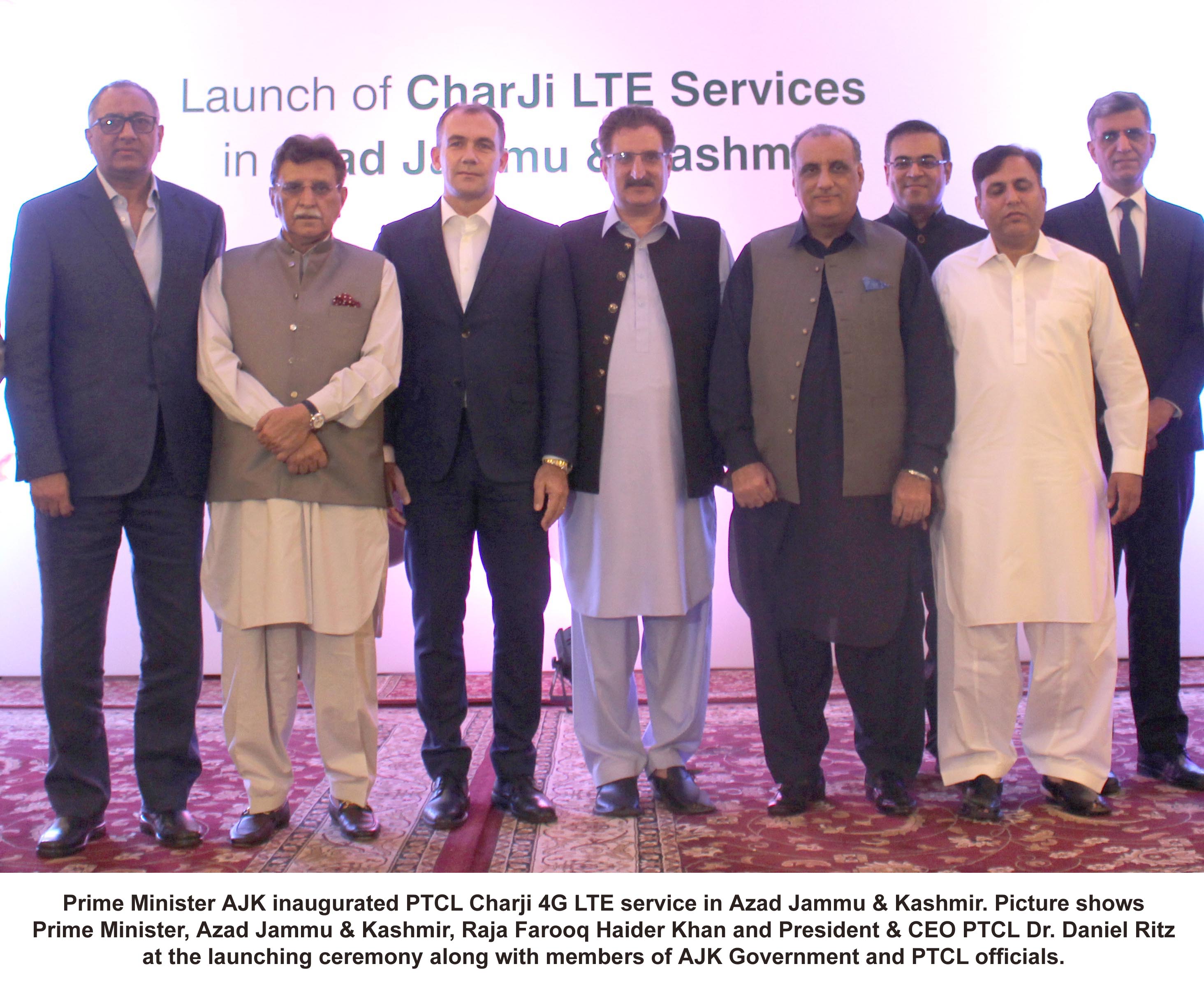 AJK PM Inaugurates PTCL Charji 4G LTE Service in Azad Jammu & Kashmir