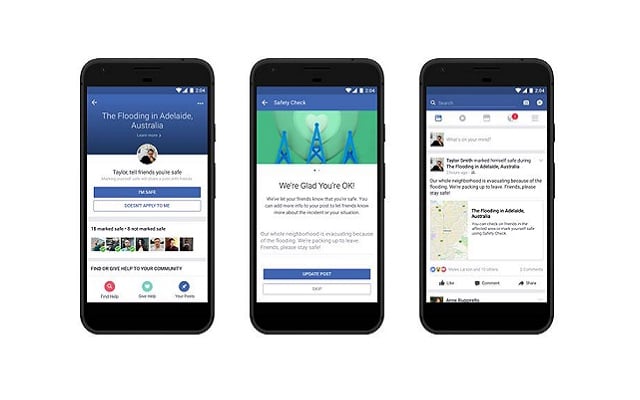 Facebook Safety Check Now Includes Status Updates and Fundraisers