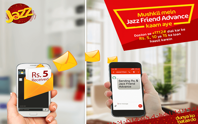 Now Share & Receive Temporary Loan From Friends with Jazz Friends Advance Service