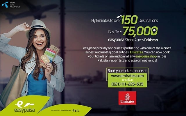 Now Pay for Your Emirates Tickets via Easypaisa Account