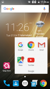 qmobile i9i interface display results