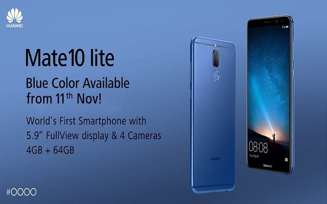 The Exciting HUAWEI Mate 10 lite Now Available in Aurora Blue