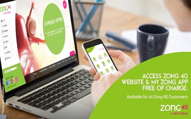 Zong 4G Provides Free Access to My Zong App and Zong 4G Website