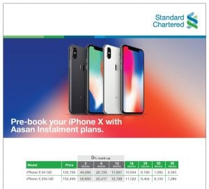 Standard Charted Offers iPhone X on Asaan Installment with 0% Markup