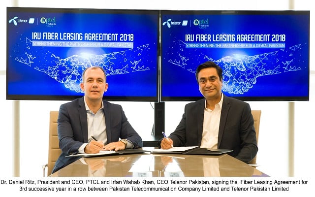PTCL Signs Fiber Leasing Agreement for 3rd Consecutive Year with Telenor Pakistan
