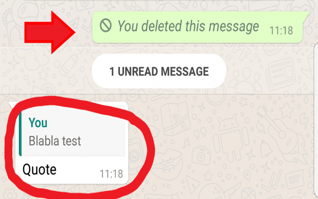 Quoted WhatsApp Messages Cannot Be Deleted
