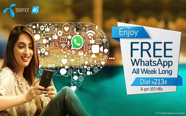 Stay Connected to Friends with Telenor 4G FREE WhatsApp offer