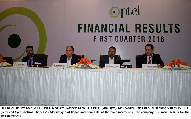 PTCL Group Posted Revenue of Rs. 30 Bn with 4% YoY Growth in Q1 2018