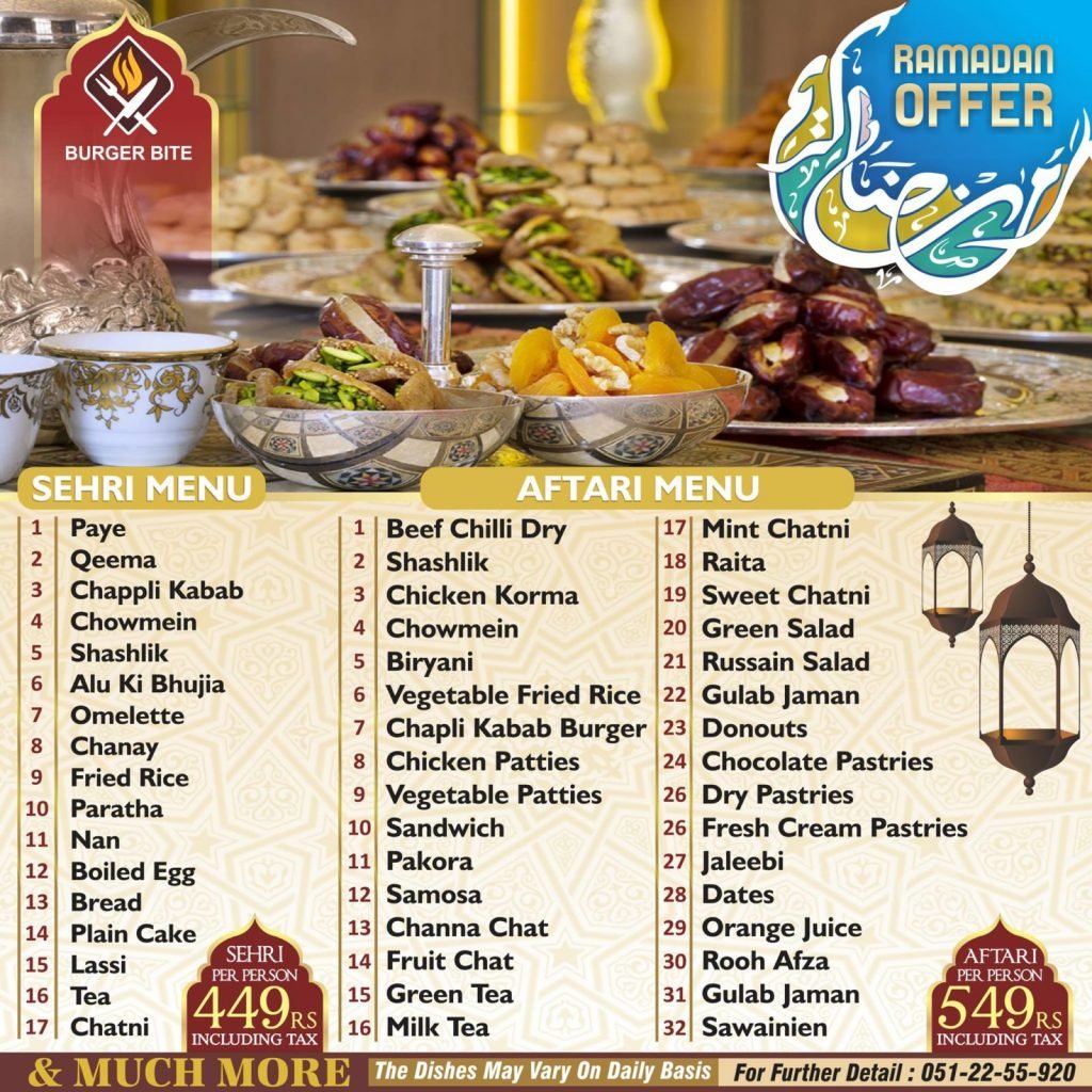 Best Sehri and Iftar Deals in Islamabad and Rawalpindi