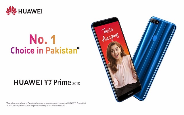HUAWEI Y7 Prime 2018 is Pakistan’s Bestselling Smartphone Ever