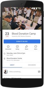 FACEBOOK MAKING IT EASIER TO DONATE BLOOD