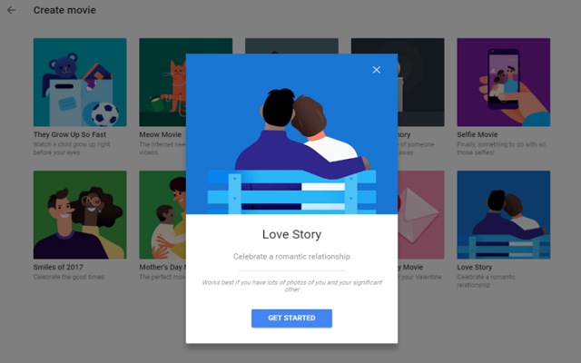 Now Google Photos Create Love Stories