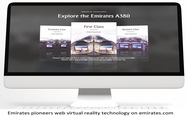 Emirates Pioneers Web Virtual Reality Technology on emirates.com