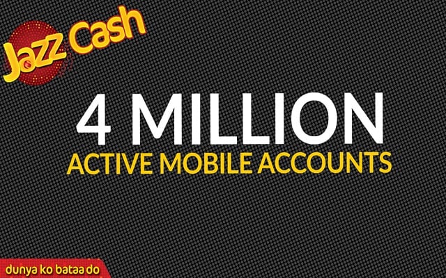JazzCash Achieves 4 million Active Mobile Account Subscribers