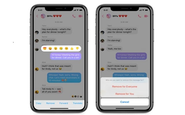 Facebook Messenger Unsend Message Option is Now Live