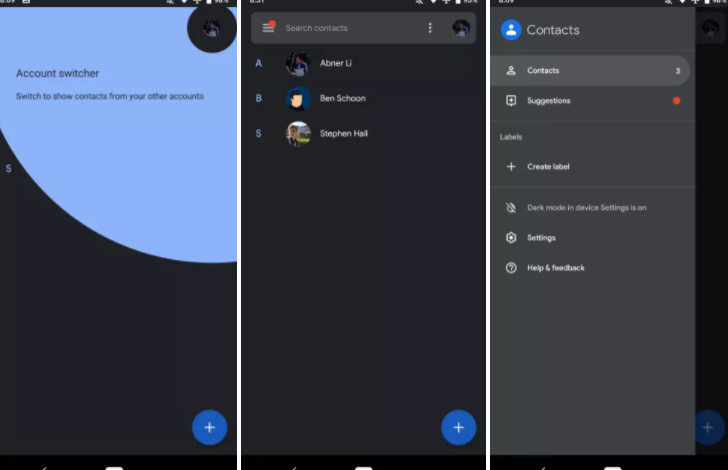 Google Contacts For Android Gets Account Switcher Feature