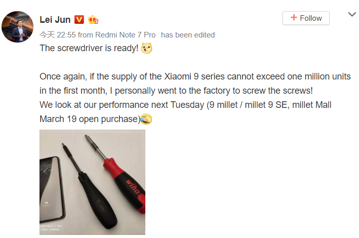 Xiaomi Mi 9 SE Sales Will Begin On March 19