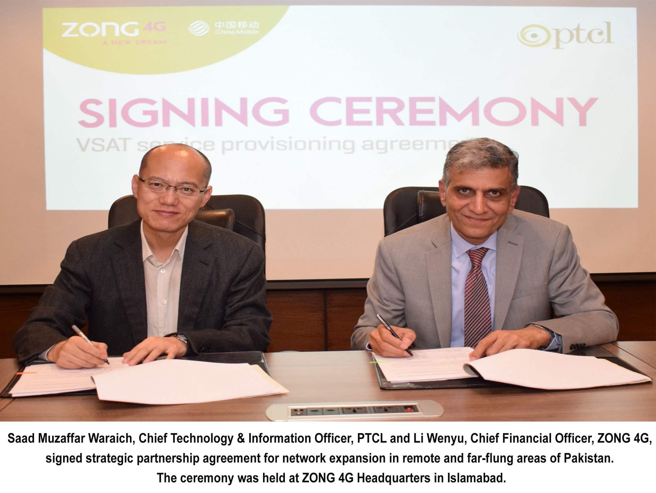 Zong 4G partners with PTCL for Network Expansion in Remote areas of Pakistan 