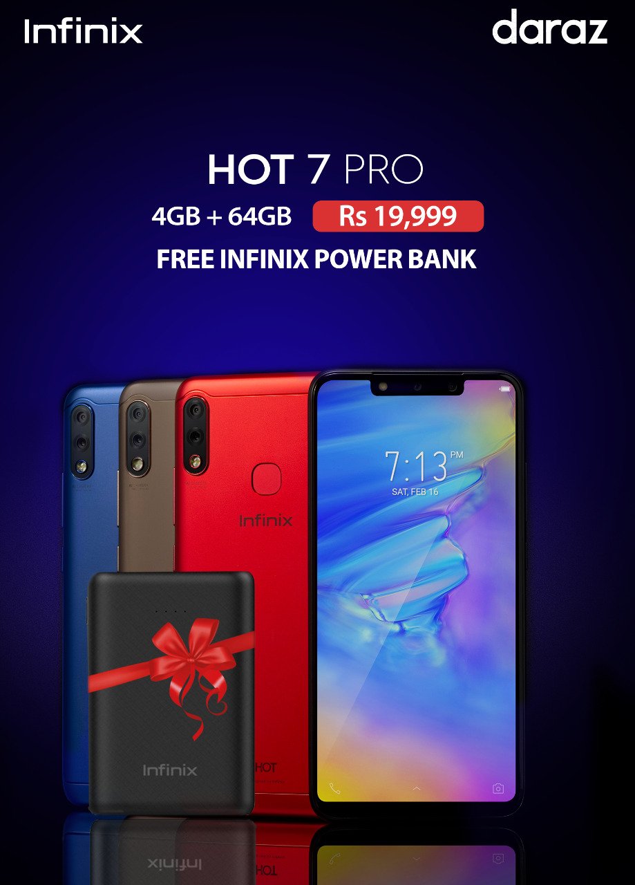Hot 7 Pro is fitted with a 4000mAh battery
