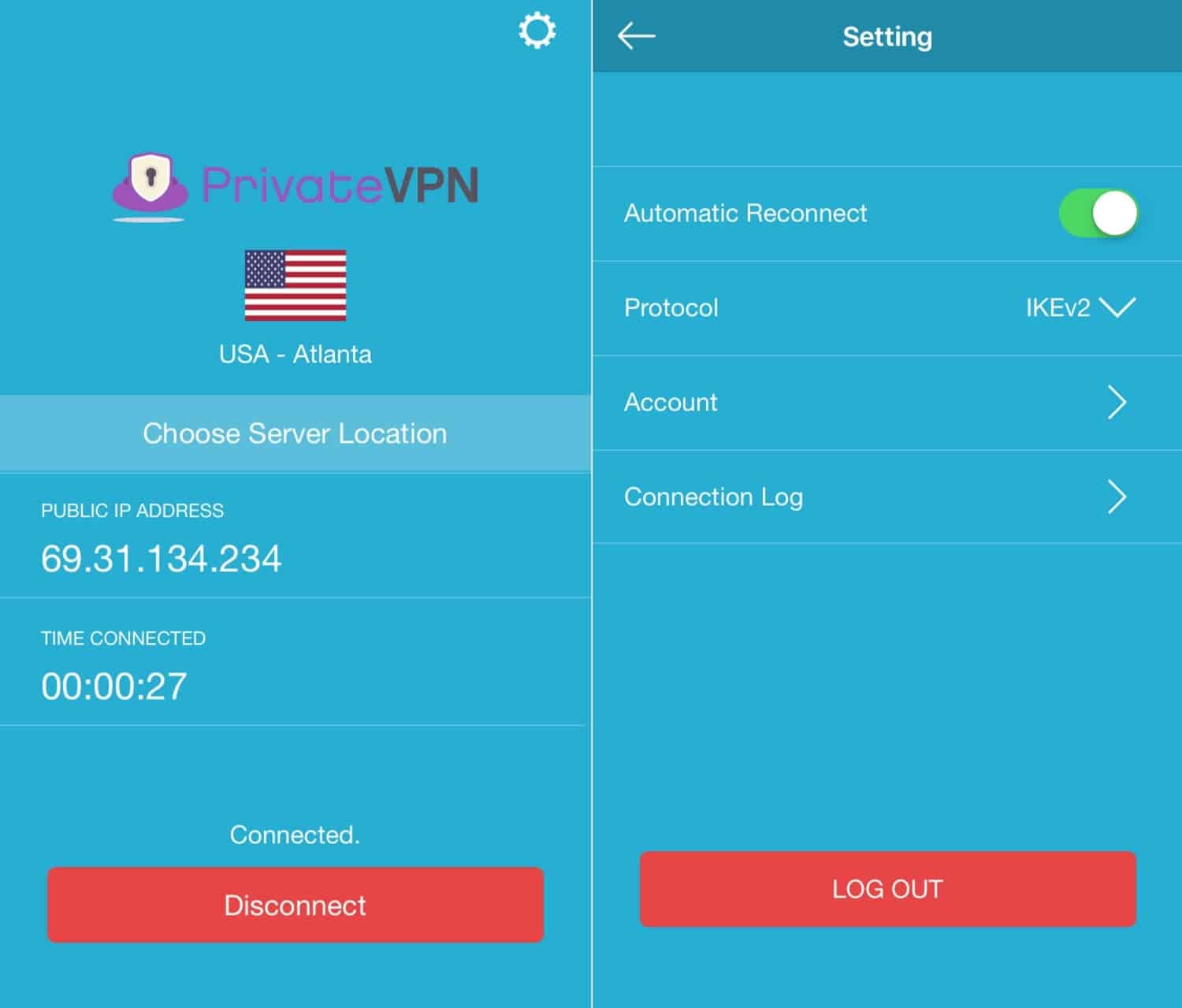 PrivateVPN Settings