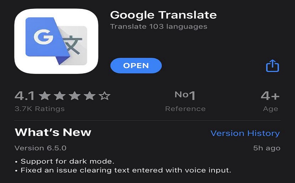 Dark Mode on Google Translate is Available for Android and iOS devices