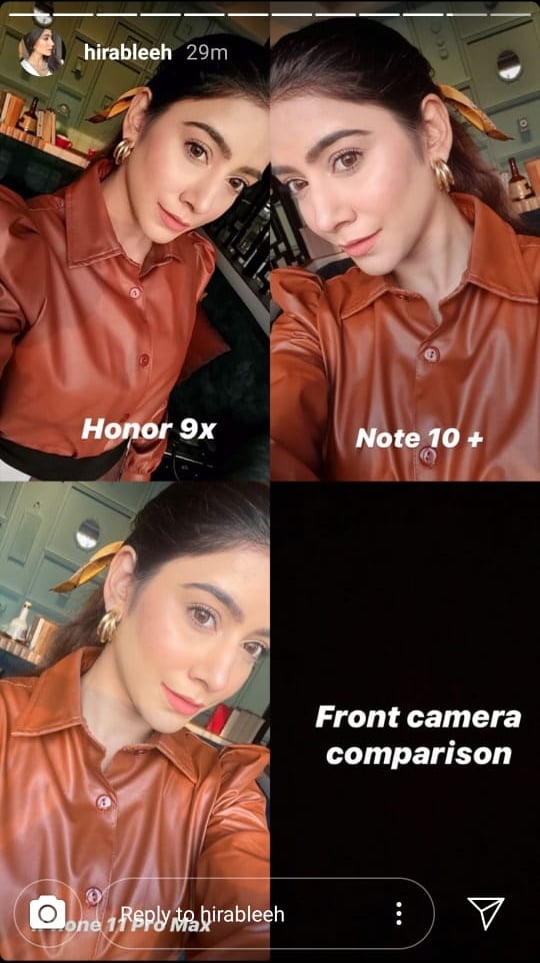  Hira comparing HONOR 9X PopUp Selfie Camera Mode