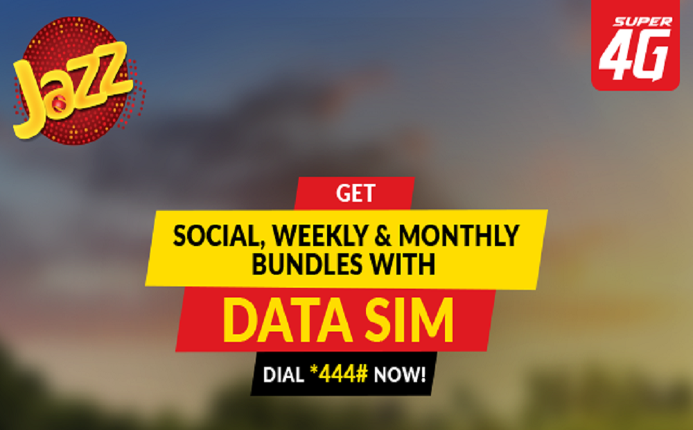 Get Social, Weekly and Monthly Bundle with Jazz Data SIM
