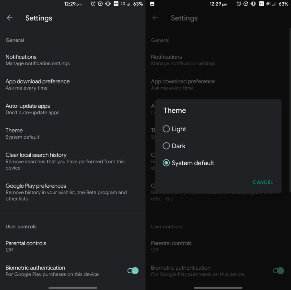 Some Android 10 users were in for a surprise when they discovered a setting for the Play Store that activated dark mode, a long-requested feature.  Don’t get your hopes up too soon—this isn’t officially out yet. However, as Android Police spotted, some users did find the setting for dark mode in their Play Store app. Though Android 10’s system-wide dark mode works well, Play Store is one of the few major Google apps left not to offer app-specific support for a dark theme.  The elusive dark mode setting (Photos courtesy of Android Police) - The Play Store is getting this major feature at last The elusive dark mode setting (Photos courtesy of Android Police) When official rollout arrives, it will apparently allow for permanent light, permanent dark, or automatic selection based on overall system settings. As dark mode gains even more popularity with users, the option will likely be met with a warm welcome, late as it arrives.  Though the feature seems to appear at random without regard to the app version, it only seems to be available on Android 10 devices. Support for Pie and older is still unknown, though it possibly might only make an appearance on devices with the newer operating system. We’ll just have to wait and see.