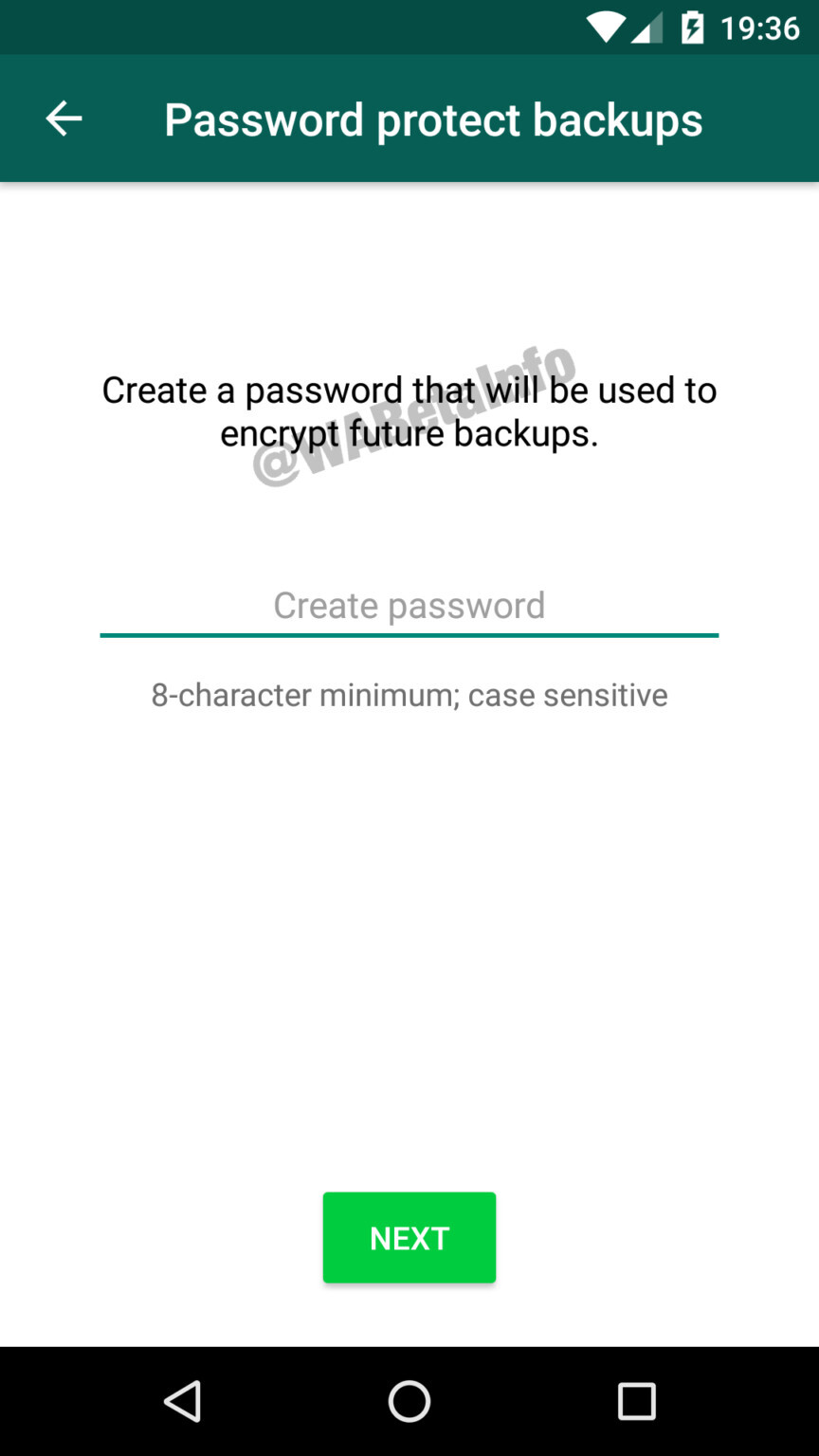Last but not least: here comes the more secure password-protected backup option. The feature to backup your chat history is already available for WhatsApp users and the data is saved to Google Drive, but with the new update, you will be able to protect your backups with a password. However, the password will not be stored on Google Drive, neither will it be synced to Facebook’s servers, so if you forget it, you won’t be able to access your data.