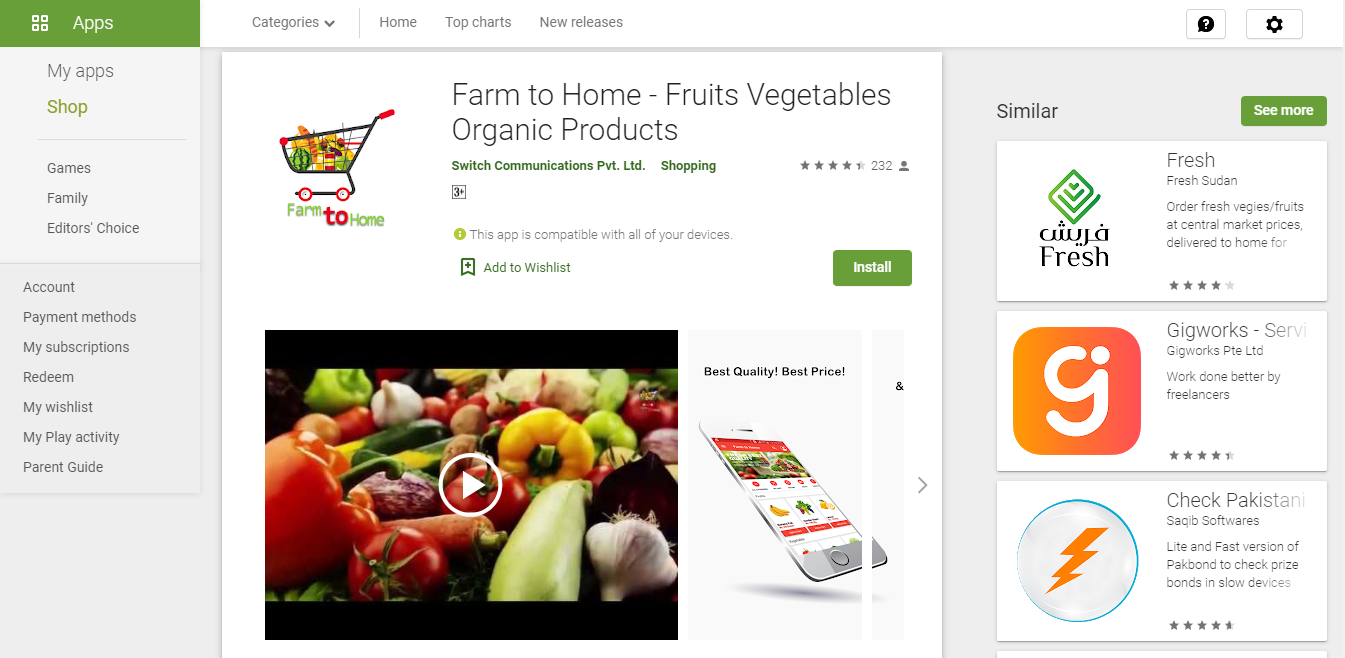 Farm To Home- Safe Online Fruit And Vegetables Shopping App