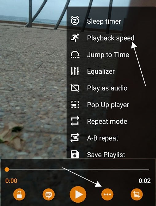 VLC slow mo