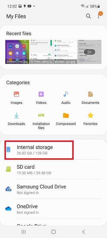 how to change camera storage location android