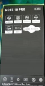 Infinix Note 10 Pro Box