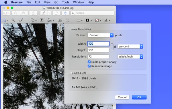 how to reduce JPEG size on Mac