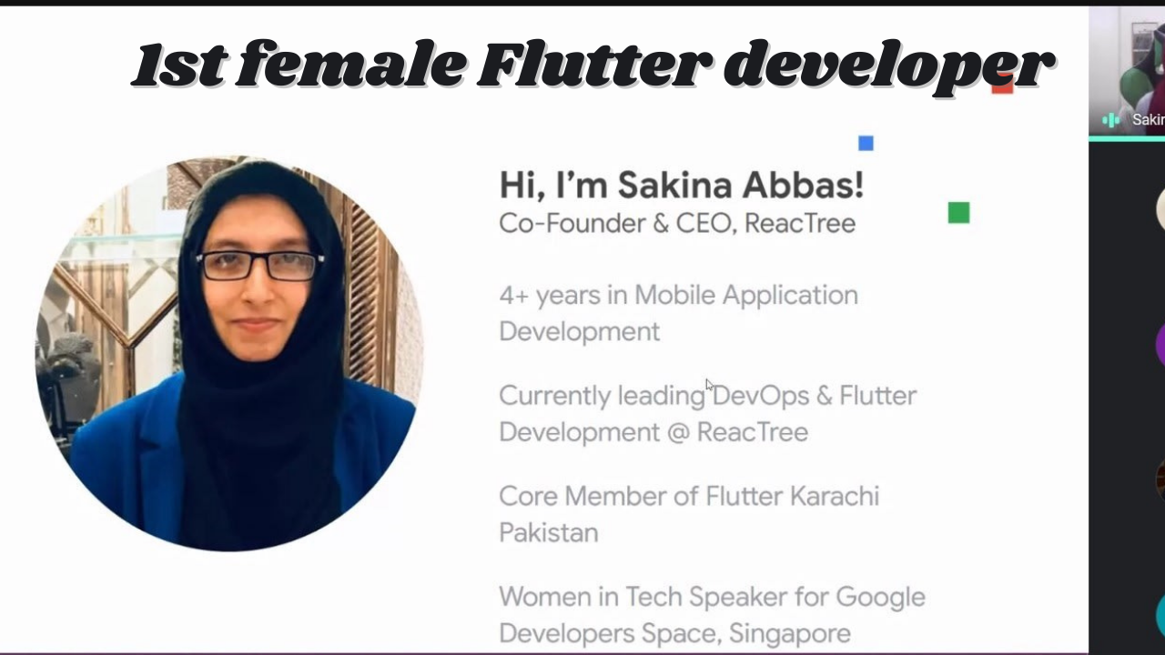 Pakistan’s first female Google Developers Expert for Flutter, Sakina Abbas